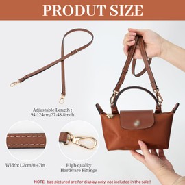 for Longchamp Mini Bag Strap Kit,Adjustable Purse Straps for Women Crossbody,Replacement Handbag Conversion Accessories for Long Champ Strap Mini Bag (Brown)
