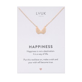 LUUK LIFESTYLE Dainty angel wings necklace, subtle and delicate jewlery for women I girls, mothers day gift, birthday gift for teens, rosé