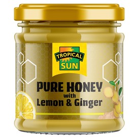 Tropical Sun Pure Honey with Lemon and Ginger, 250g | Sweet, Creamy and Tangy | Pure and Natural Honey | Premium Quality Honey, (Pack of 1)