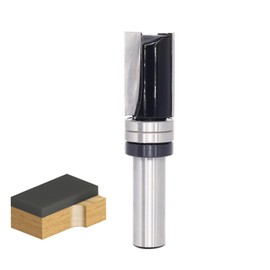 Pattern Flush Trim Router Bit 1/2 Inch Shank, 3/4" Cut Dia, 1-1/4" Cutting Length, Top Bearing Template Flush Straight Cut Trim Router Bit, for Woodworking Trimming