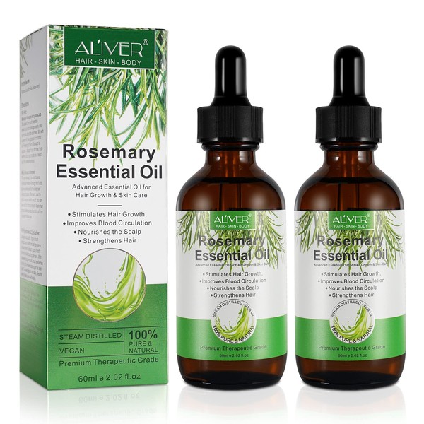 Rosemary Oil, Rosemary Oil Essential Oil for Hair Growth, Improve Hair Loss and Nourishes Scalp, Natural Hair Growth Oil Promotes Hair, Eyebrows and Eyelash Growth