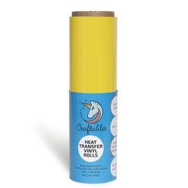 Craftables Yellow Heat Transfer Vinyl Roll HTV 11 ft. - Easy to Weed Tshirt Iron on Vinyl for Silhouette Cameo, Cricut, Heat Press, All Craft Cutters