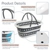 35L Large Rolling Collapsible Laundry Basket with Wheels, Foldable Plastic
