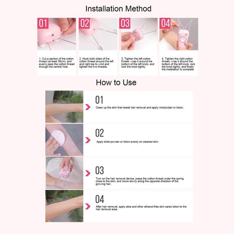 USB Charging Electric Cotton Thread Epilator Facial Body Hair Removal