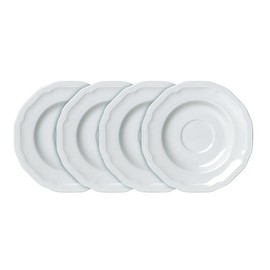 Mikasa Antique White Tea Saucers, Set of 4 - White by Mikasa