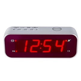 Timegyro LED Alarm Clock Easy Setting and Battery Operated Only Big Red Digits for Bedroom/Living Room/Travel