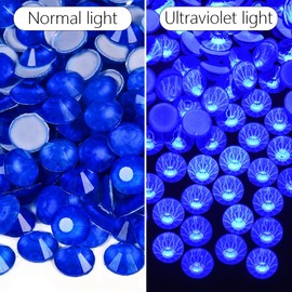Blinginbox Flatback Rhinestones for Nails, 1440pcs Neon Gems Non-hotfix Rhinestone Glass Crystals Rhinestones for Nail Crafts Clothes Tumblers Face Makeup, Blue Neon, SS10