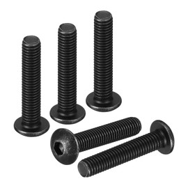 DTGN M5-0.8x25mm Button Head Socket Cap Screws - 50Pack - Good for Road Bicycle, Mountain Bike, Auto, Motorcycle - Carbon Steel Black Oxide - Hex Socket Drive Fasteners