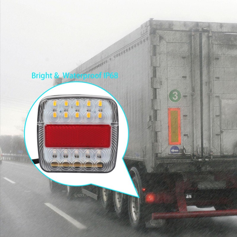 12V LED Tail Lights Stop Brake Turn Signal Low Power