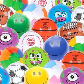 The Dreidel Company Surtido de pelotas de playa, varios diseños para fiestas en la piscina, cumpleaños, juguete divertido de verano, 6 pulgadas (paquete de 16)