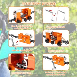 Windance Chain Sharpening Jig Kit, Aluminium Alloy Hand Cranked Electric Saws Sharpener Fit for Spacing Greater Than 4mm Chain with Diamond Sand Burr