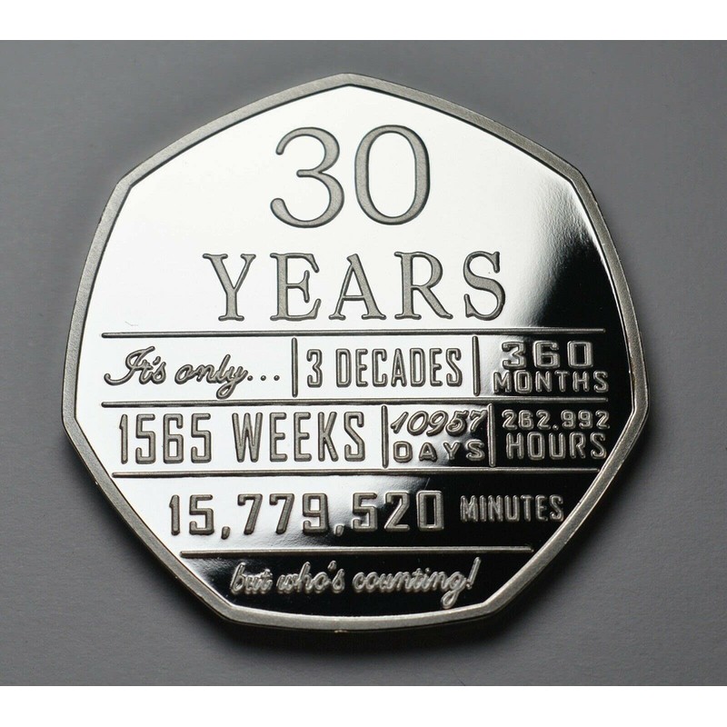 The Commemorative Coin Company 30th Birthday .999 Silver Commemorative in