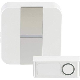 Heidemann Base II 70707 Wireless Chime Set (Transmitter + Receiver, Max. Range 75 m, 5 Adjustable Melodies, Optical Call Signal, Front Doorbell Set, Wireless Bell)