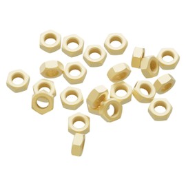 FOCMKEAS 20PCS M6-1 Brass Hex Nuts, Metric Coarse Thread Hexagon Nut,ISO 4032, Class 4.8 Screw Bolt Fasteners, Hardware Lock Nut(H52 Brass)