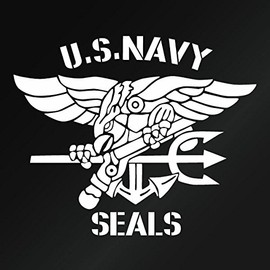 [U. s. 01 (United States Navy Special Forces Navy Seals Motif) Cutting Sticker 2 Pieces Set Width Approximately/19 cm W x H Approximately/15.5 cm] Color: White (White)