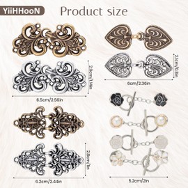 10 Pcs Vintage Sweater Clips, 2 Styles Chic Shawl Clip for Women, Silver Copper Retro Cardigan Collar Clips Cinch Clip Dress Shirt Brooch Pins for Women Shawl Shirt Sweater