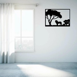 Wood Minimalist Black Wall Art Decor, Rustic Farmhouse Wall Hanging Silhouette for Living Room, Bedroom, Bathroom, Kitchen, or Office – Perfect Housewarming Gift (Deer)