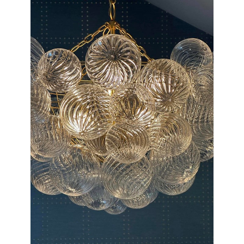 Clear Ribbed Blown Glass Shade Replacement for Light Fixtures, 4"