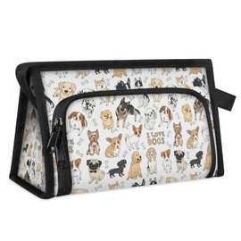 Large Capacity Pencil Case Pouch, Colorful Multi Puppys Portable Zipper Pencil Cases Pencil Bag Office Stationery Bag Makeup Bag Desk Organizer for Women Men