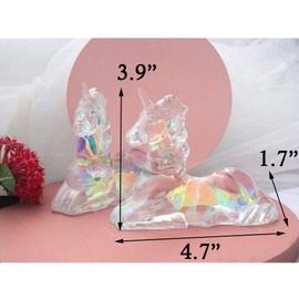 Casual Unicorn Shape Epoxy Resin Mold 4.7" x 3.9" x 1.7" Home Decor DIY Resin Aromatherapy Plaster Casting 3D Unicorn Silicone Mold for Table Art Making