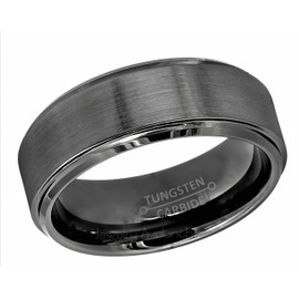 Jewelry Avalanche Brushed Gunmetal Tungsten Ring, Men's Tungsten Wedding Band - #616s10