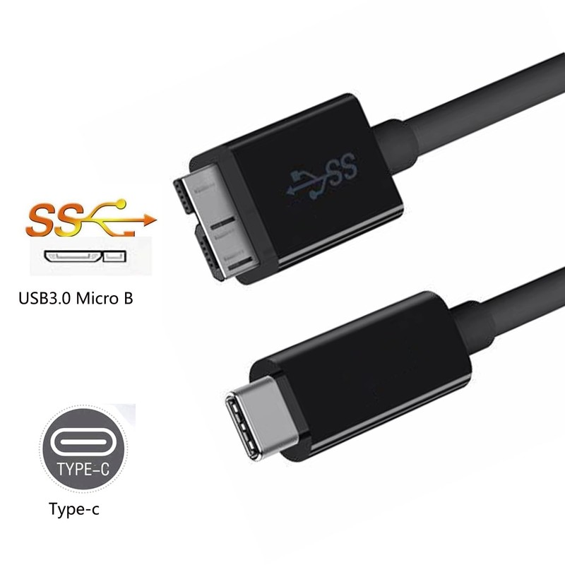 [2-Pack] 3FT USB-C to USB 3.0 Micro-B Data Cable 3A,