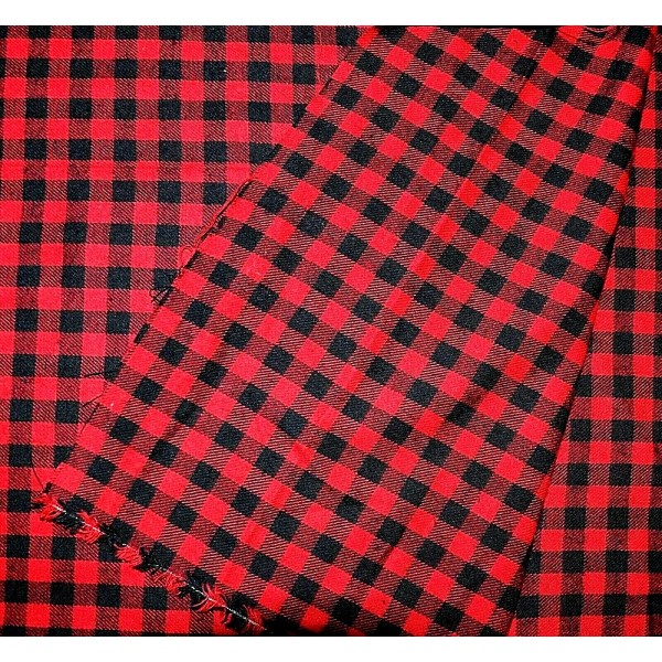 Plaid Shirting FLannel RED & BLACK BUFFALO CHECK 1/2" PLAID