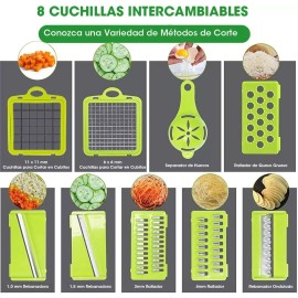 Bee Vibes  Picadora De Verduras 12 En 1; Mandolina Con 6 Cuchillas