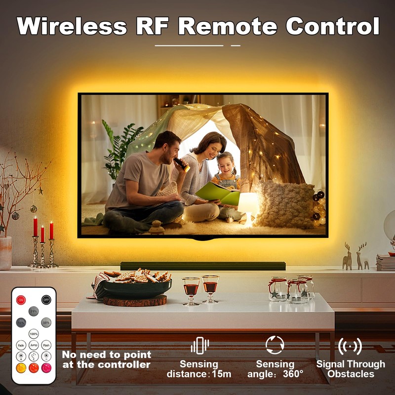 Tatazone Orange Color COB Led Strip Lights with RF Remote,