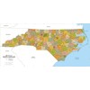 North Carolina ZIP Code Map with Counties - Large -