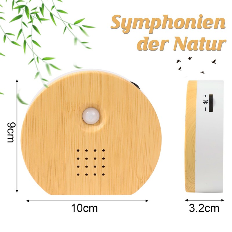 LZDMY Bird Chirping Box Motion Sensor with Wall Mount, Natural