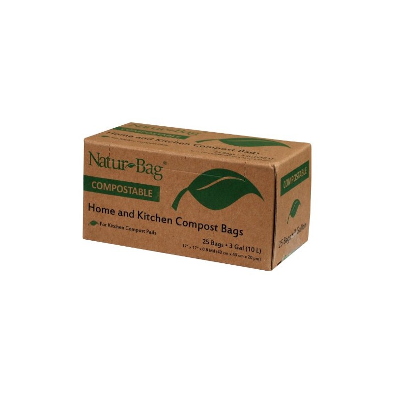 Natur-Bag Small Food Waste Compostable Bags - 3 Gallon, 25