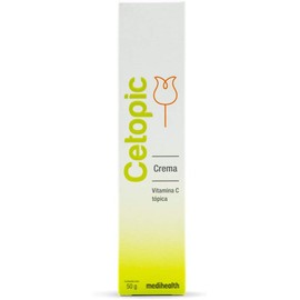 Cetopic Crema Vitamina C, E, Ácido Hialuronico y Panthenol Antiedad, Antioxidantes, Antimanchas Para Manchas Oscuras en Cara, Cuello Tubo con 50g