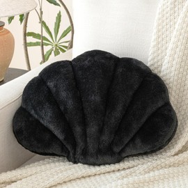 Znhinery Shell Pillow, Seashell Throw Pillow with Soft Rabbit Plush for Couch Bed, Shell Shaped Decorative Ocean Pillow Stylish Beach Cushion Room Decor Aesthetic for Bedroom Livingroom