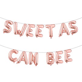 Sweet Bee Balloons Baby Party Banner Mother Bee/Bee Gender Description/Bee Welcome Baby Theme Party Birthday Supplies Decoration (Tweet AS CAN ARI Rose Gold)
