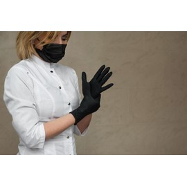 RAP Gloves Professional Black Nitrile Powder Free Multi Purpose Gloves Disposable, Extra Strong Disposable Examination Gloves, Surgical Powder Free Disposable Nitrile Gloves (S - Pack of 1000)