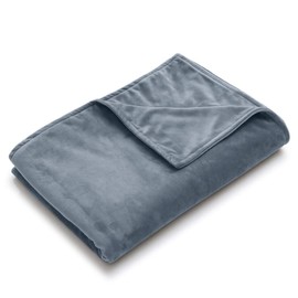 YnM Minky Duvet Cover for Weighted Blankets (Dark Grey, 60''x80'')