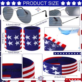Mepase Patriotic Fanny Packs 4th of July Beverage Beer Belt Set USA Belt Bag Suspenders Drink Holder American Flag Men Shorts(XL,Flag)
