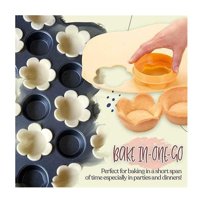 Crovakeu 1 Set Reusable Tart Tamper Kit with Flower Plunger