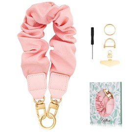 Yiflin Multi-function Stretchy Keychain,Cute Scrunchie Key chain Wristlet, Wrist Lanyard for Keys,Phone Wrist Strap with Phone Tether Tab for Women Car Keys (Pink)