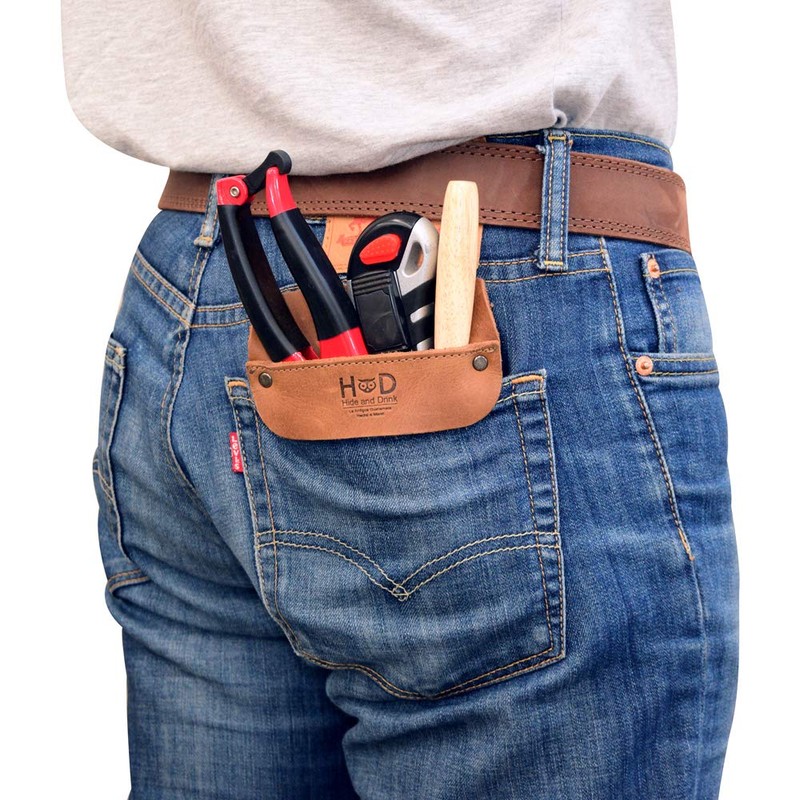 Hide & Drink, Durable Leather Work Pocket Organizer for Tools,