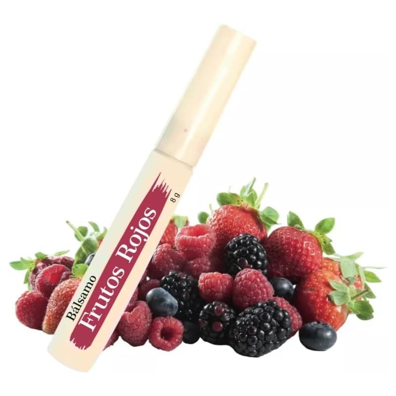 Bálsamo Labial de Frutos Rojos, Hidratante, Efecto Antiedad, Protección Diaria