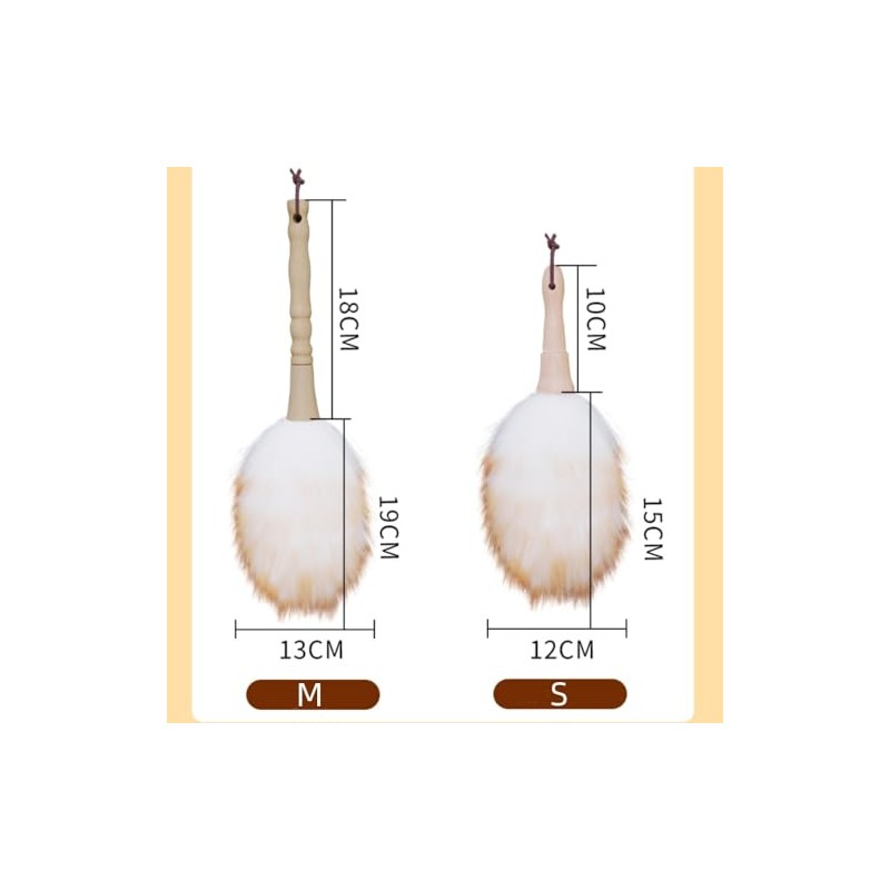GIMI Wool Duster, Fluffy Wool and Natural Wood Handle, Total