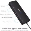 Sabrent 2-Port Type-C KVM Switch with 60 Watt Power Delivery