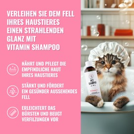 Vitamin-Pflege Hundeshampoo - Ideal für Sensible Haut und alle Fellarten - Shampoo Hund mit Panthenol und Erfrischendem Duft - Hundeshampoo Sensitiv - 250 ml