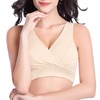 Dress Cici Apricot Front Cross Maternity Nursing Bra for Large