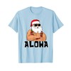 Aloha Santa Claus Funny Christmas Hawaii Santa T-Shirt, blue