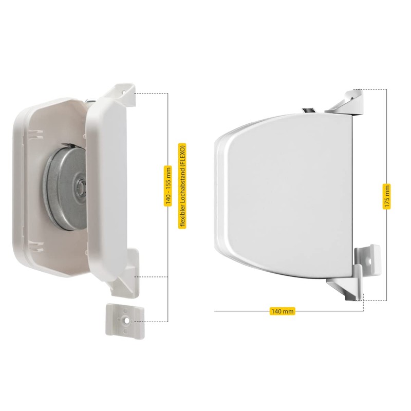 Schellenberg Screwed Coiler Mini Flexible Collapsible, White, 50153