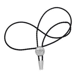 US 2006 Nevada State Quarter BU Uncirculated Coin Simple Silver Slide Bolo Tie NEW - 36" Black Leatherette Cord