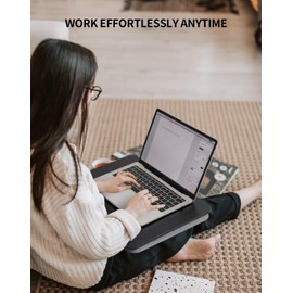 ZEAPTAC Portable Lap Laptop Desk with Pillow Cushion, Fits up to 15.6 inch Laptop, Lap Stand for Bed & Couch & Carpet, Book Tablet/Drawing Board/Computer Laptop Stand - Black